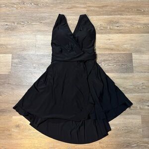 BloomChic Black One Piece Swimdress Wrap Style Ties | Womens Sz 26